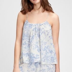 GAP Dreamwell Floral Racer Back loose fit Cami w/adjustable straps Sz Lg